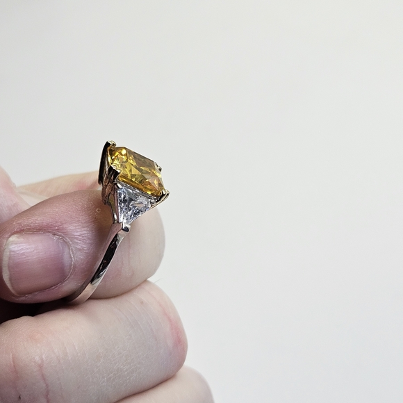 Radiant Sterling 925 Silver With Diamonique Ring, Set In A Halo Design - Picture 6 of 9